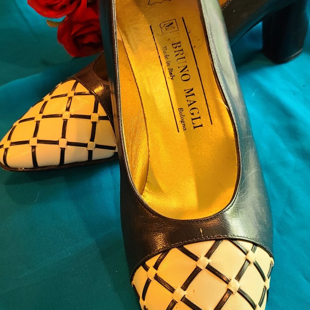 Bruno Magli pumps black and white 8 1/2 AA